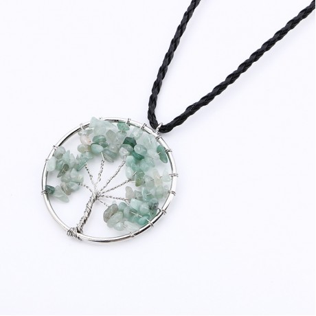 Natural Stone Tree Of Life Pendant Necklace For Men And Women