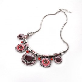 Bohemian Vintage Retro Necklace National Petrol Dripping Diamond Pendant For Women 
