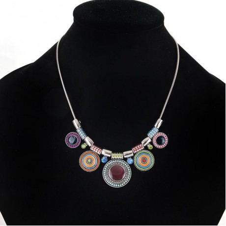 Bohemian Vintage Retro Necklace National Petrol Dripping Diamond Pendant For Women