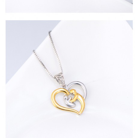 18K Gold Plated Pendant Necklace 925 Sterling Silver Heart-Shape Necklace For Women