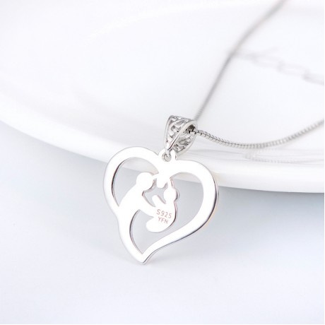 18K Gold Plated Pendant Necklace 925 Sterling Silver Heart-Shape Necklace For Women
