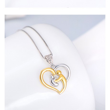 18K Gold Plated Pendant Necklace 925 Sterling Silver Heart-Shape Necklace For Women