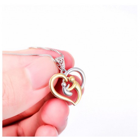 18K Gold Plated Pendant Necklace 925 Sterling Silver Heart-Shape Necklace For Women