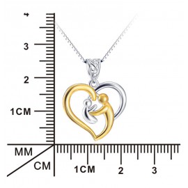 18K Gold Plated Pendant Necklace 925 Sterling Silver Heart-Shape Necklace For Women 