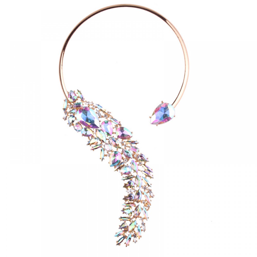 Statement Necklace Colorful Crystal Beading Necklace Fashion Jewelry Accessories for Women