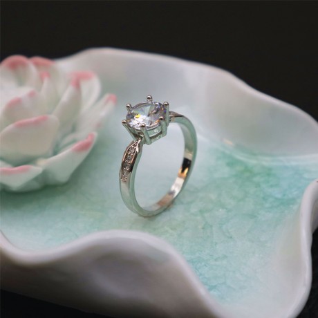 Crystal Rose Gold Plated White Diamond Ring Wedding Ring for Women Or Men(5-10)