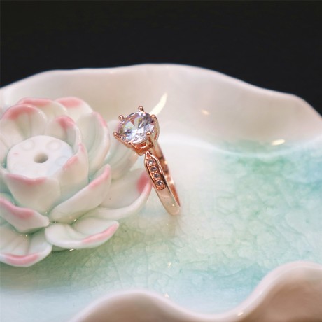 Crystal Rose Gold Plated White Diamond Ring Wedding Ring for Women Or Men(5-10)