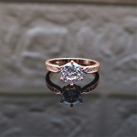 Crystal Rose Gold Plated White Diamond Ring Wedding Ring for Women Or Men(5-10)
