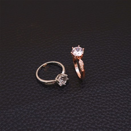 Crystal Rose Gold Plated White Diamond Ring Wedding Ring for Women Or Men(5-10)