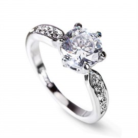 Crystal Rose Gold Plated White Diamond Ring Wedding Ring for Women Or Men(5-10) 