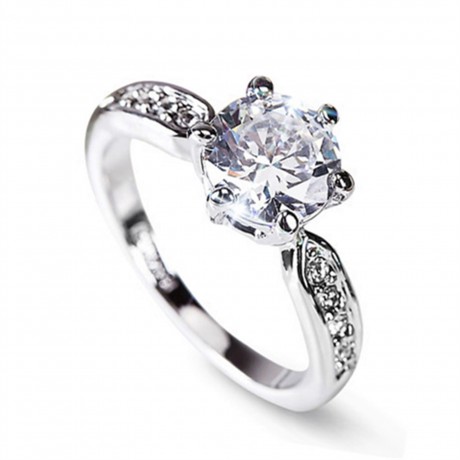 Crystal Rose Gold Plated White Diamond Ring Wedding Ring for Women Or Men(5-10)