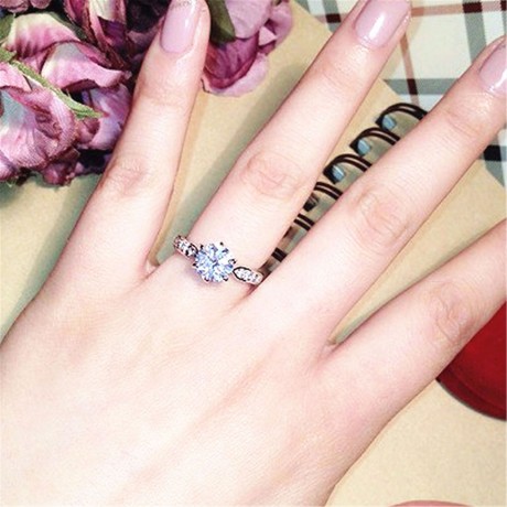 Crystal Rose Gold Plated White Diamond Ring Wedding Ring for Women Or Men(5-10)