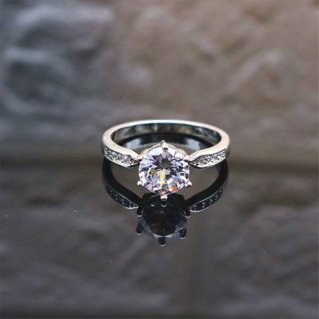 Crystal Rose Gold Plated White Diamond Ring Wedding Ring for Women Or Men(5-10)