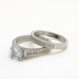 Crystal White Gold Plated Ring Composite White Diamond Ring for Women(6-10) 
