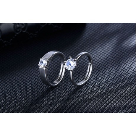 Adjustable Wrap Open Lover Rings Knuckle Simulated Diamond Couple Rings For Him And Her For Wedding