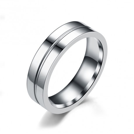 Simple Stainless Steel Lover Rings Crystal Diamond Couple Rings(AAA Diamond)