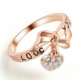 18K Gold Plated Ring Heart Shape LOVE Letters Ring For Women Or Men 