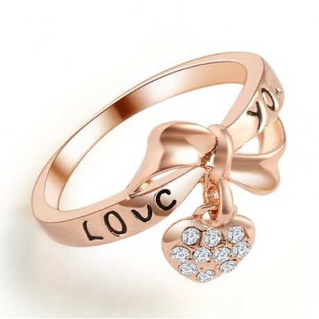 18K Gold Plated Ring Heart Shape LOVE Letters Ring For Women Or Men