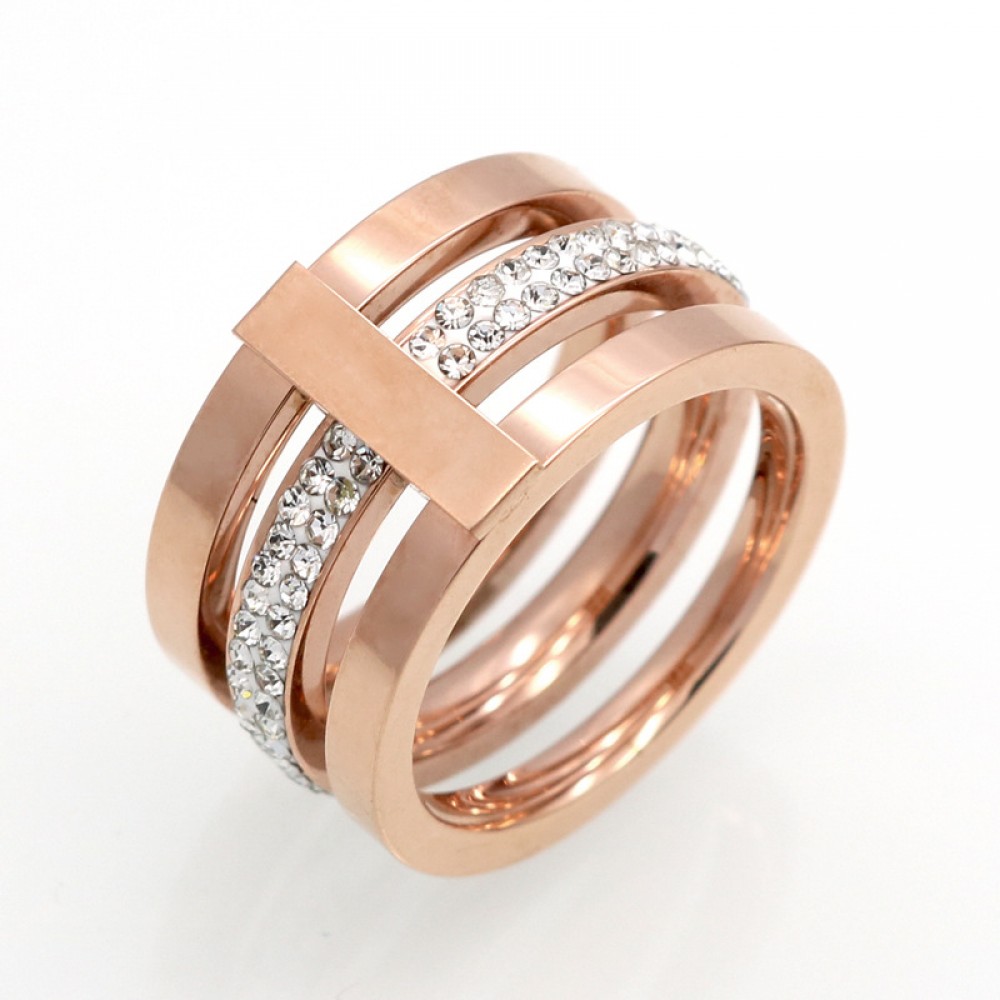 18K Gold Plated Fashion Rings Princess Temperament Diamond Rings For Women(6-10)