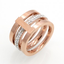 18K Gold Plated Fashion Rings Princess Temperament Diamond Rings For Women(6-10)