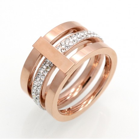 18K Gold Plated Fashion Rings Princess Temperament Diamond Rings For Women(6-10)