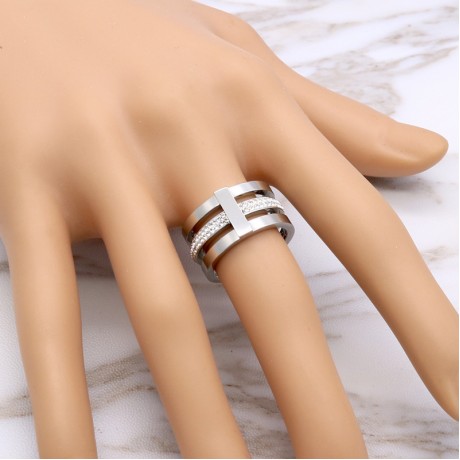 18K Gold Plated Fashion Rings Princess Temperament Diamond Rings For Women(6-10)
