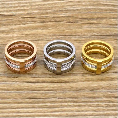 18K Gold Plated Fashion Rings Princess Temperament Diamond Rings For Women(6-10)