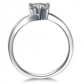 Simple Heart Diamond Rings 925 Sterling Silver Fashion Ring For Women Valentines Gift(5-11) 