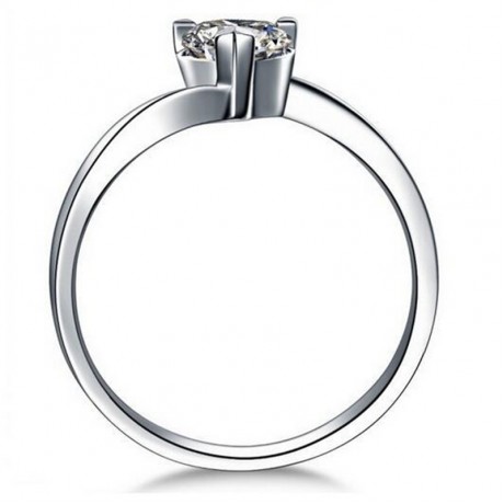 Simple Heart Diamond Rings 925 Sterling Silver Fashion Ring For Women Valentines Gift(5-11)