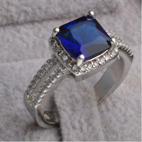 Princess Brilliant Platinum Plated Ring Diamond Engagement Ring of Wedding Ring for Women