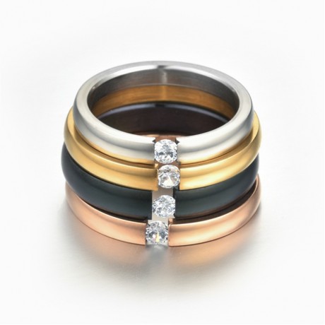 Titanium Steel Zirconia Band Crystal Diamond Band Ring For Men Or Women(5-12)