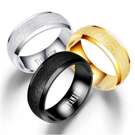 Titanium Steel Band Rings Dull Polish Stainless Steel Bands For Boys And Girls(6-13)