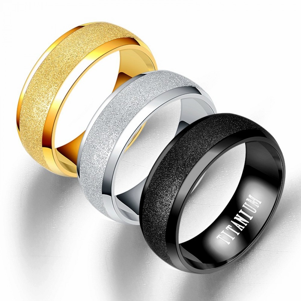 Titanium Steel Band Rings Dull Polish Stainless Steel Bands For Boys And Girls(6-13)