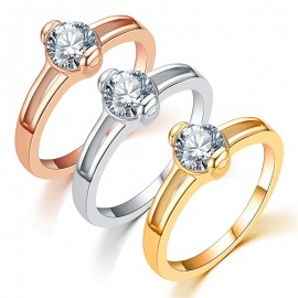 Stainless Steel Fashion Ring Hot Zirconia Diamond Band Rings For Boys And Girls(6-10)