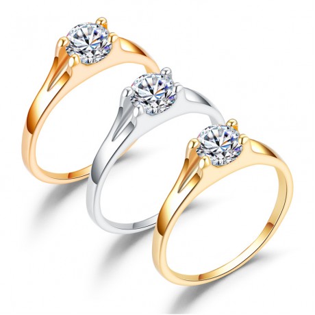 Simple Zirconia Ring Diamond Solitaire Fashion Ring For Men And Women(5-10)