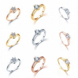 Simple Zirconia Ring Diamond Solitaire Fashion Ring For Men And Women(5-10)