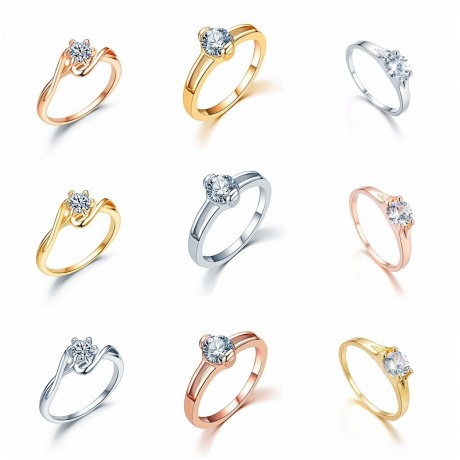 Simple Zirconia Ring Diamond Solitaire Fashion Ring For Men And Women(5-10)