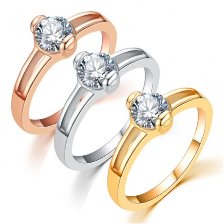Simple Zirconia Ring Diamond Solitaire Fashion Ring For Men And Women(5-10)