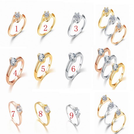 Simple Zirconia Ring Diamond Solitaire Fashion Ring For Men And Women(5-10)