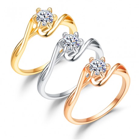 Simple Zirconia Ring Diamond Solitaire Fashion Ring For Men And Women(5-10)