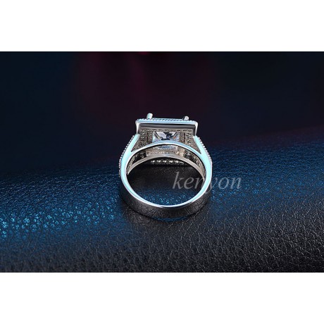 Vintage Retro Cubic Zirconia Ring Gorgeous Platinum-Plated Diamond Rings For Girls(6-9)