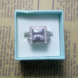 Vintage Retro Cubic Zirconia Ring Gorgeous Platinum-Plated Diamond Rings For Girls(6-9) 