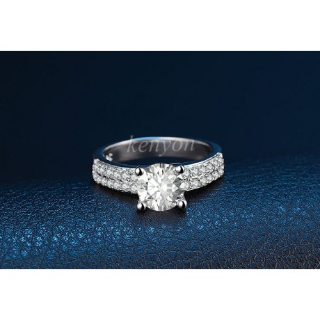 White Gold Plated Ring Set Zirconia Diamond Bridal Ring Set For Girls(6-9)