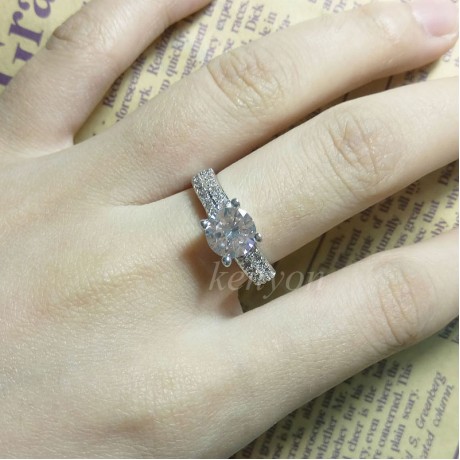 White Gold Plated Ring Set Zirconia Diamond Bridal Ring Set For Girls(6-9)