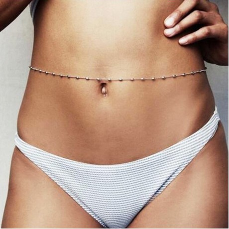 Fashion Hot Sexy Body Chain Simple Copper Beads Belt Chain For Women