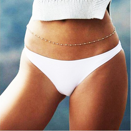 Fashion Hot Sexy Body Chain Simple Copper Beads Belt Chain For Women