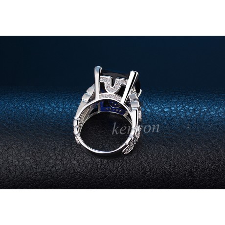 White Gold Plated Diamond Ring Sapphire Zirconia Ring For Girls And Women(6-9)