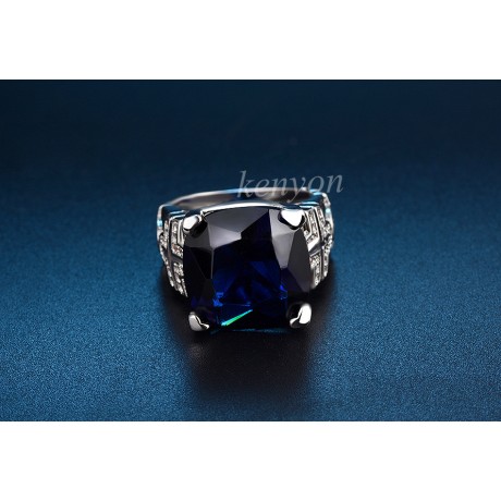White Gold Plated Diamond Ring Sapphire Zirconia Ring For Girls And Women(6-9)