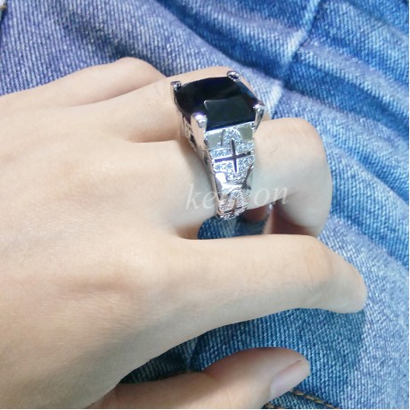 White Gold Plated Diamond Ring Sapphire Zirconia Ring For Girls And Women(6-9)
