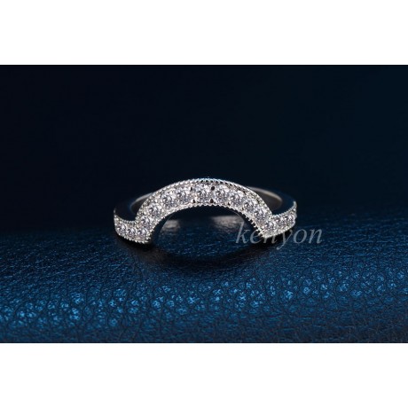Fashion AAA Zirconia Diamond Ring Set White Gold Plated Bridal Ring Set For Girls(6-9)